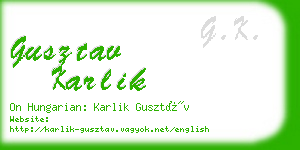 gusztav karlik business card